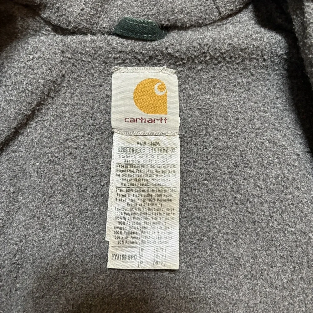 Vtg Carhartt Jacket Boys‎ Small 6/7 Spruce Green Canvas Hooded Active YYJ169 SPC